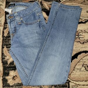 Juniors Size 1 "refuge" Straight Leg Distressed Denim Jeans